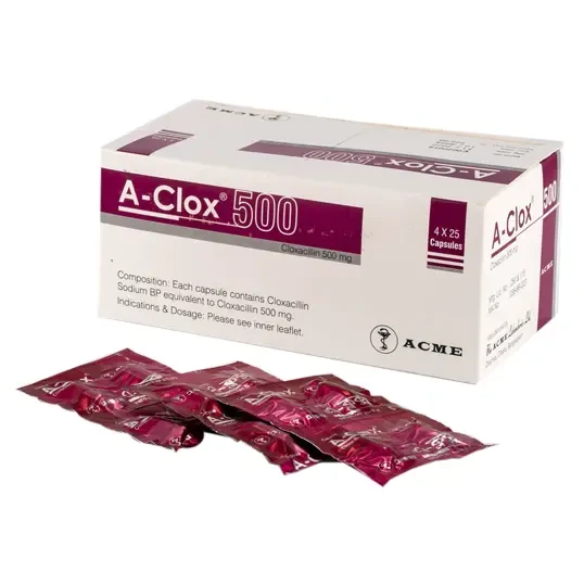 Pack Image: A-Clox 500 mg Capsule (25 x 4)