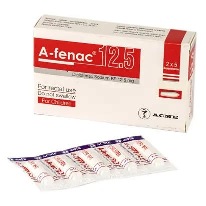 Pack Image: A-Fenac 12.5 mg Suppository (2 x 5)