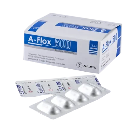 Pack Image: A-Flox 500 mg Capsule (12 x 4)