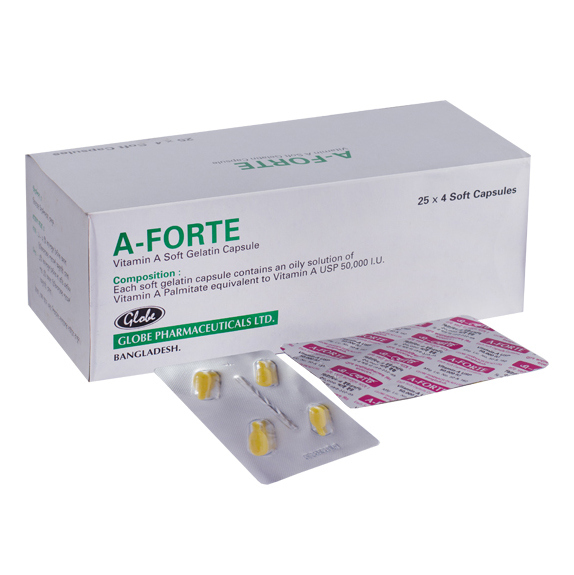Pack Image: A-Forte 50000 IU Capsule (25 x 4)