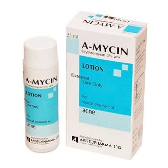 Pack Image: A-Mycin 3% Lotion (25 ml bottle)