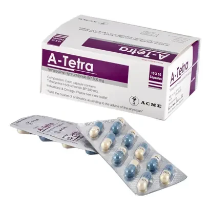 Pack Image: A-Tetra 500 mg Capsule (10 x 10)