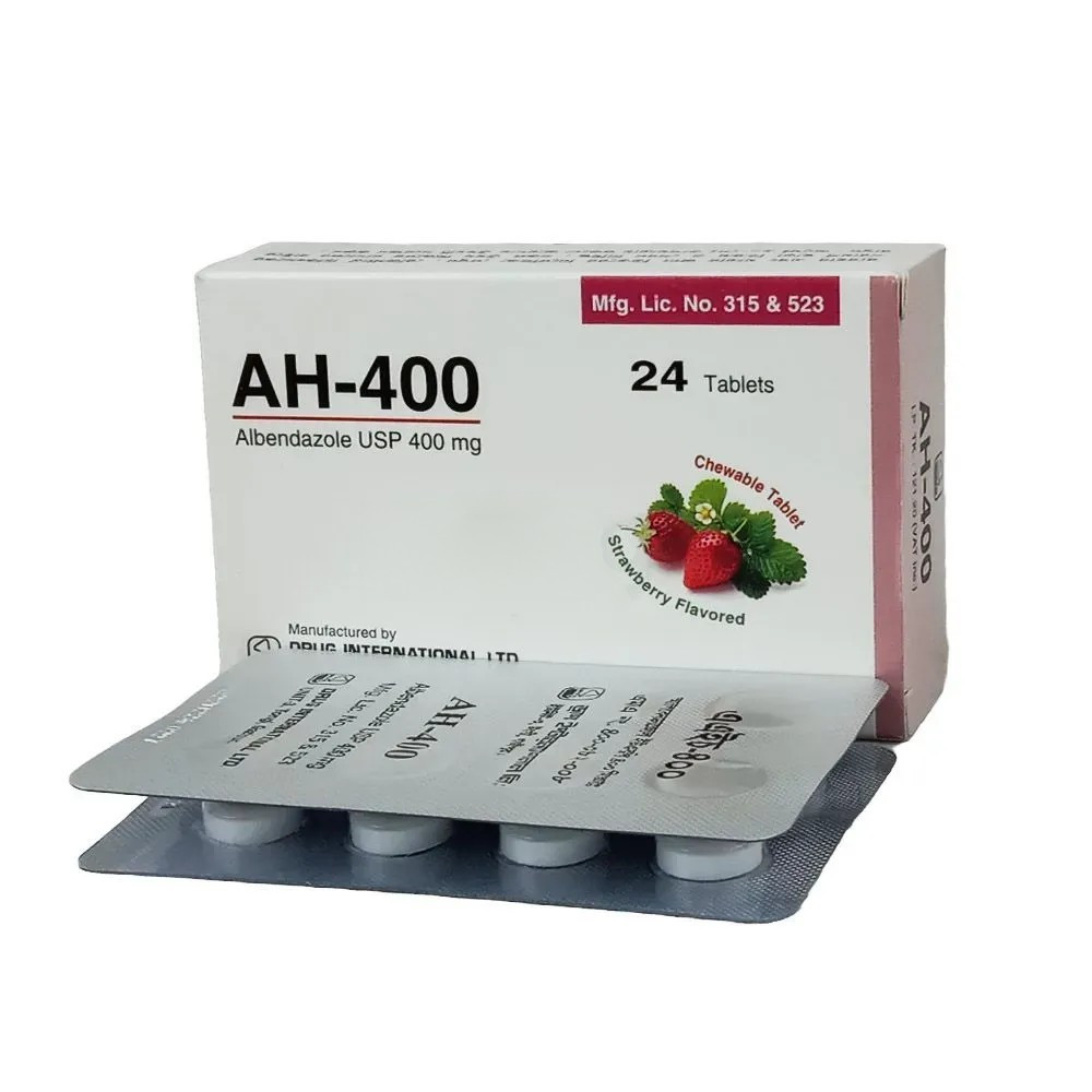 Pack Image: AH 400 mg Chewable Tablet (3 x 8)