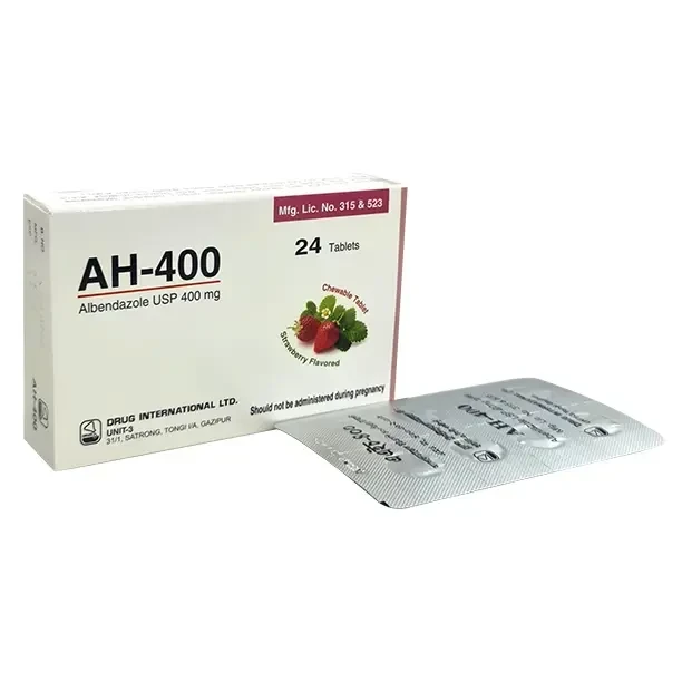 Pack Image: AH 400 mg Chewable Tablet (3 x 8)