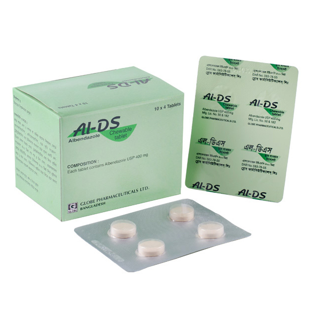 Pack Image: AL-DS 400 mg Chewable Tablet (10 x 4)