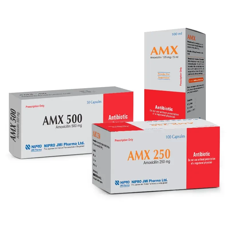 Pack Image: AMX 250 mg Capsule (10 x 10)