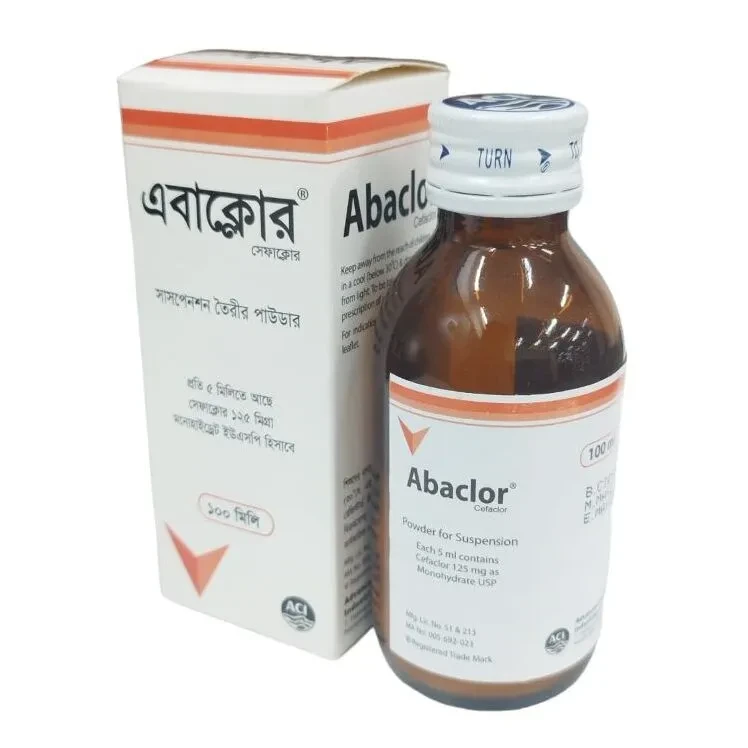 Pack Image: Abaclor 125 mg Suspension (100 ml bottle)