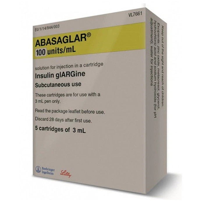 Pack Image: Abasaglar 100 IU Injection (3 ml cartridge)