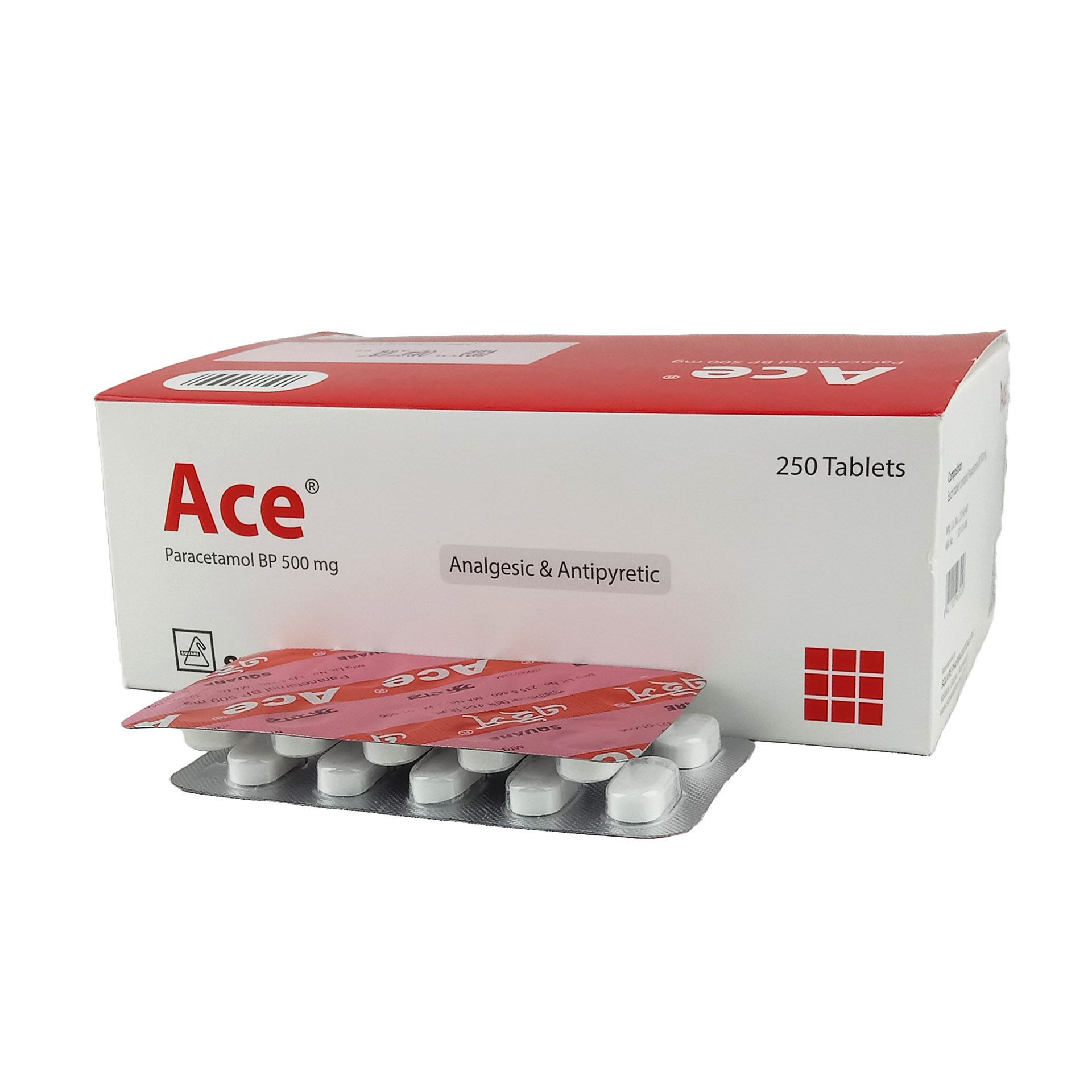 Pack Image: Ace 500 mg Tablet (50 x 10)
