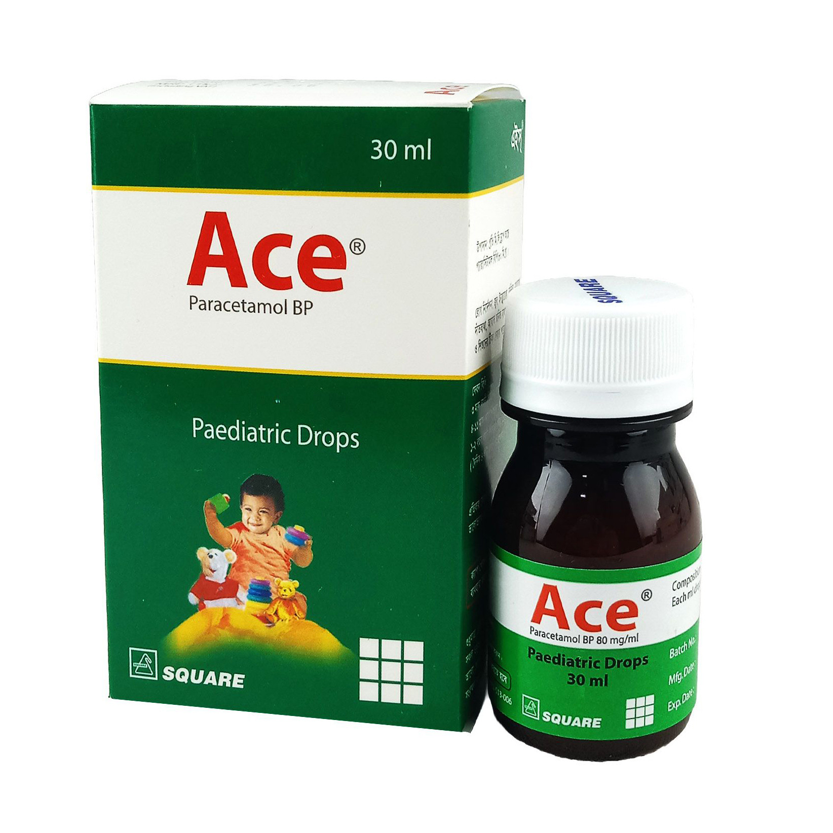 Pack Image: Ace 80 mg Pediatric Drop (30 ml bottle)