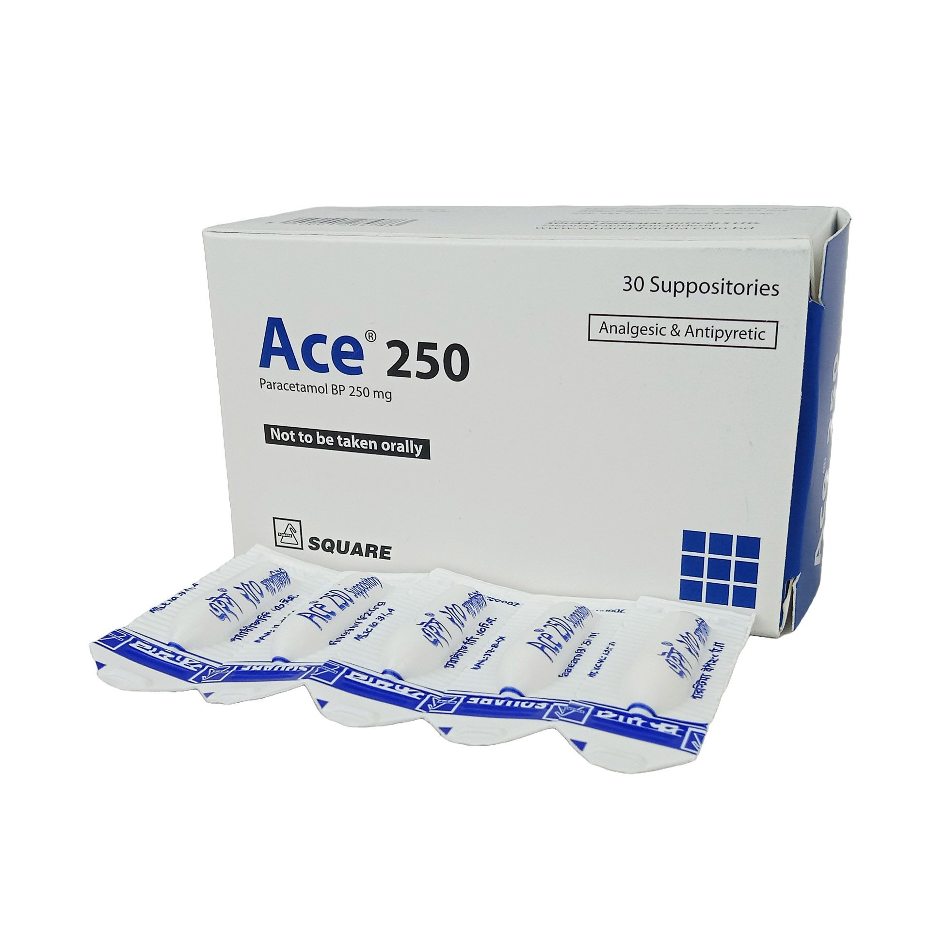Pack Image: Ace 250 mg Suppository (6 x 5)