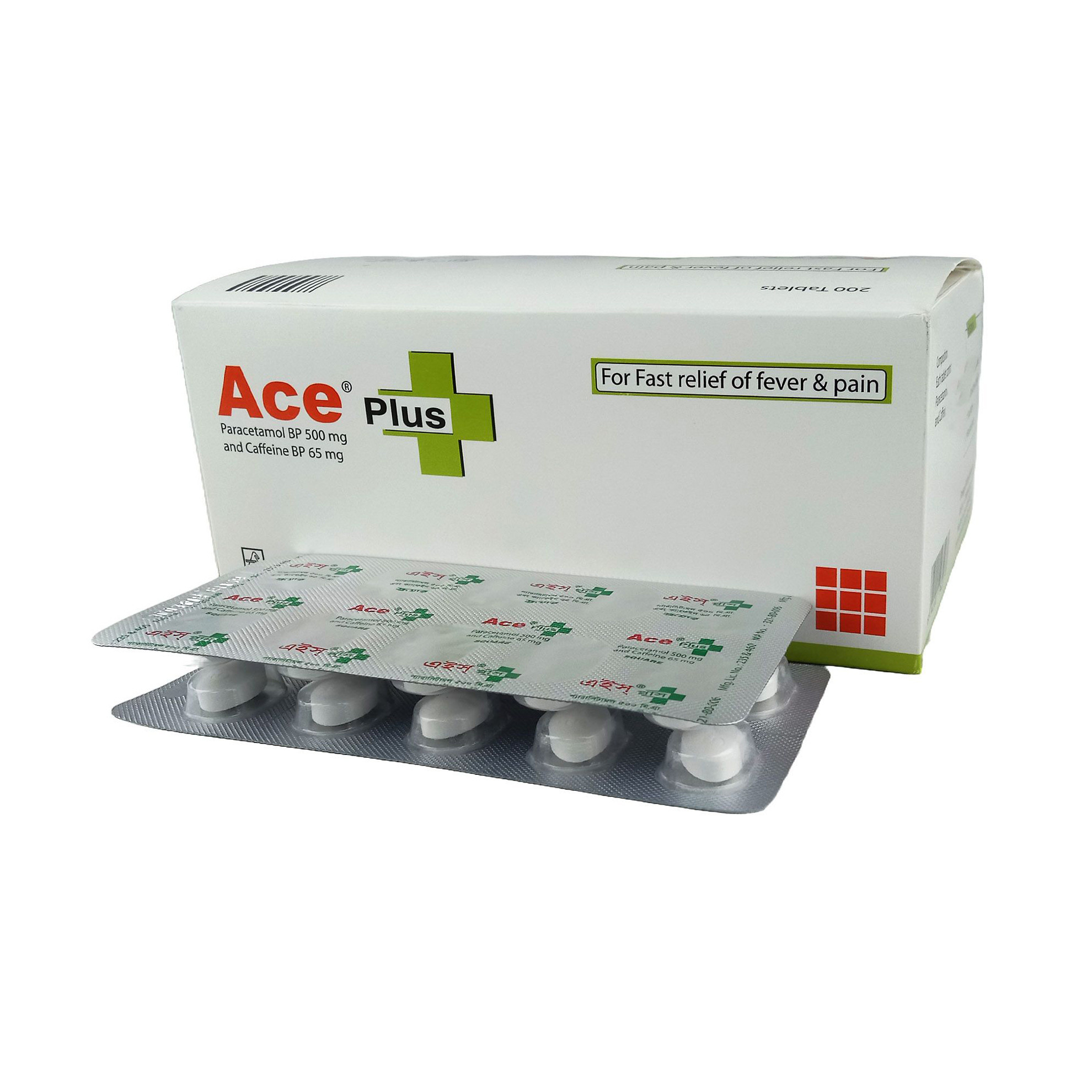 Pack Image: Ace Plus 500 mg Tablet (20 x 10)