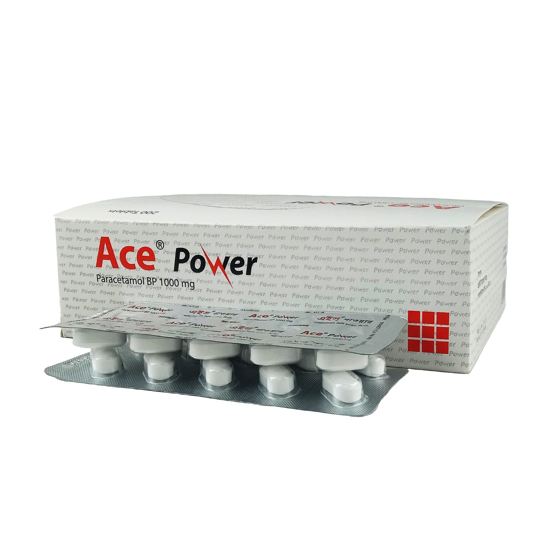 Pack Image: Ace Power 1000 mg Tablet (20 x 10)