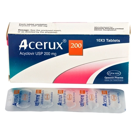 Pack Image: Acerux 200 mg Tablet (3 x 10)
