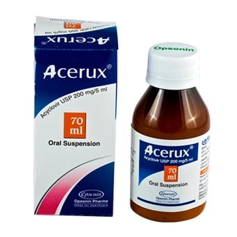 Pack Image: Acerux 200 mg Suspension (70 ml bottle)