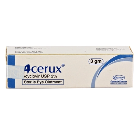 Pack Image: Acerux 3% Eye Ointment (3 gm tube)