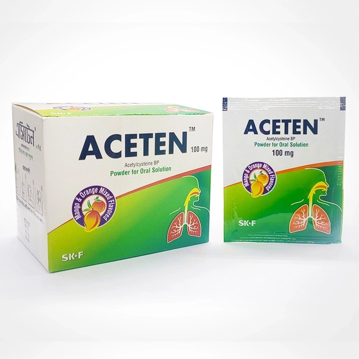 Pack Image: Aceten 100 mg Eff. Granules (100 mg sachet)