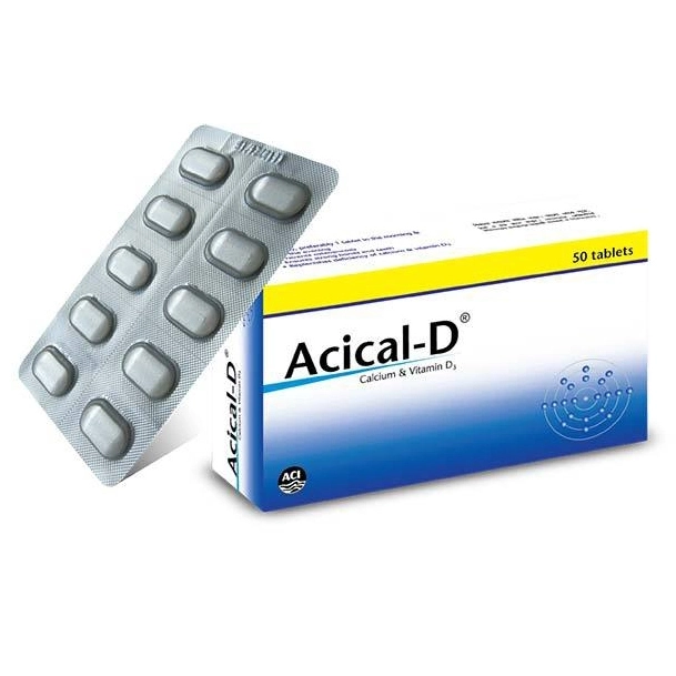 Pack Image: Acical-D 500 mg Tablet (5 x 10)