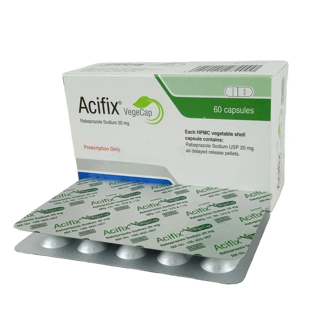 Pack Image: Acifix 20 mg Capsule (6 x 10)