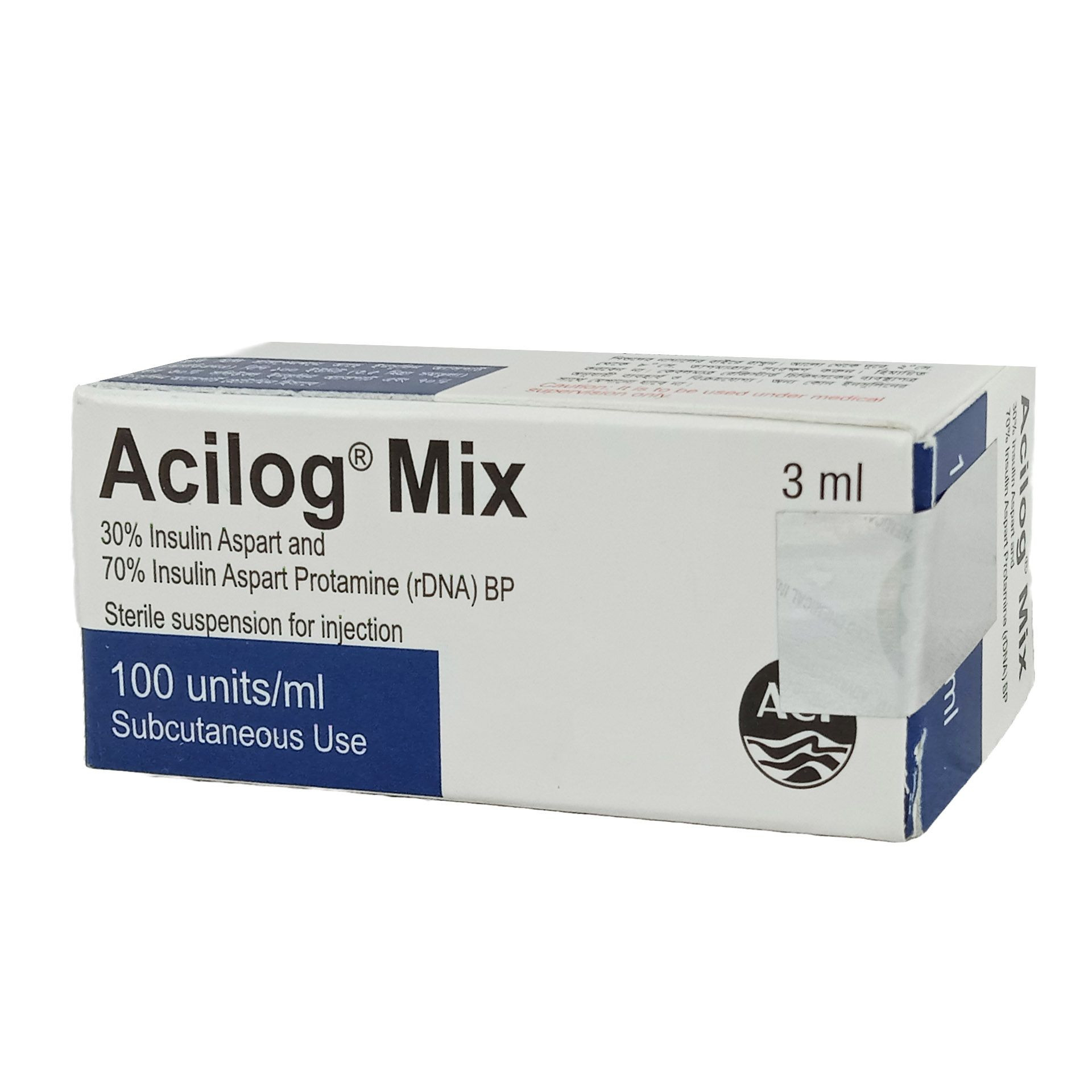 Pack Image: Acilog Mix 30% 70% Injection (3 ml biopen)