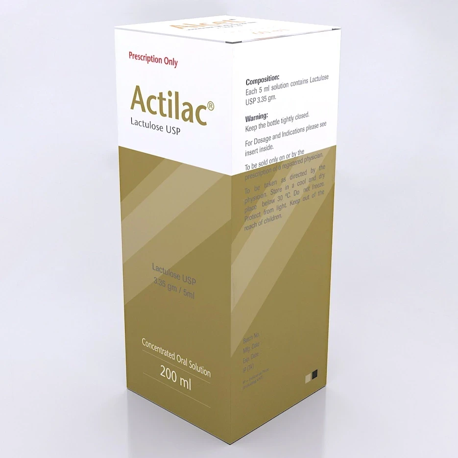 Pack Image: Actilac 3.35 gm Oral Solution (200 ml syrup)