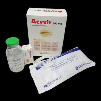 Pack Image: Acyvir 500 mg Injection (500 mg vial)
