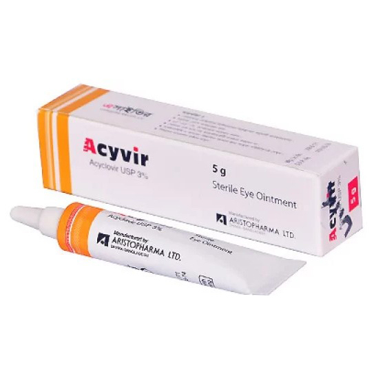 Pack Image: Acyvir 3% Eye Ointment (5 gm tube)