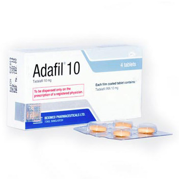 Pack Image: Adafil 10 mg Tablet (1 x 4)