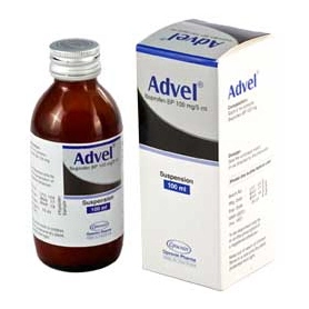 Pack Image: Advel 100 mg Suspension (100 ml bottle)