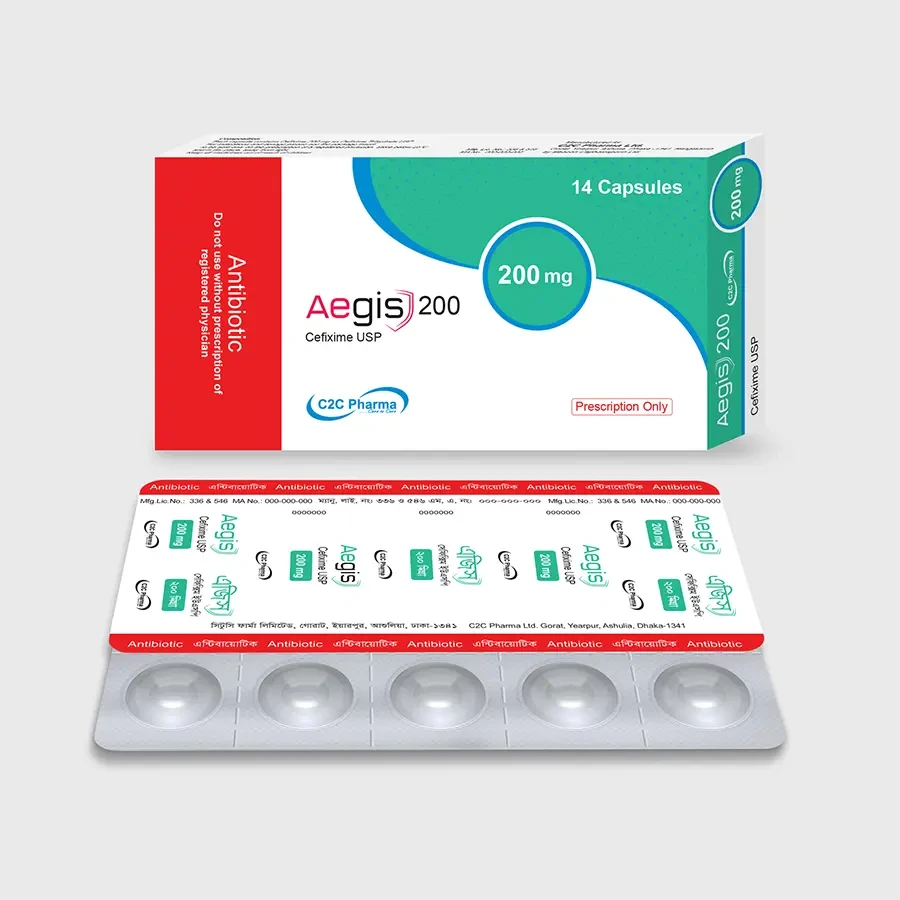 Pack Image: Aegis 200 mg Capsule (2 x 7)