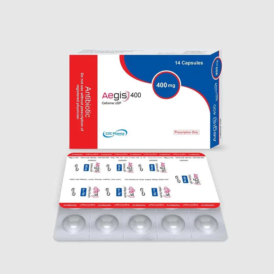 Pack Image: Aegis 400 mg Capsule (2 x 7)