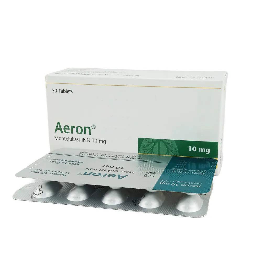 Pack Image: Aeron 10 mg Tablet (5 x 10)