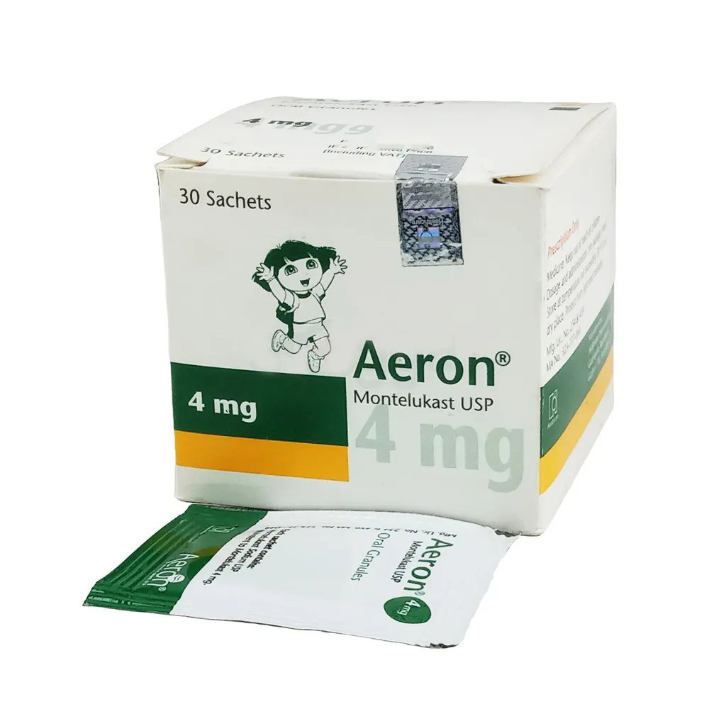 Pack Image: Aeron 4 mg Oral Granules (3.5 gm sachet)