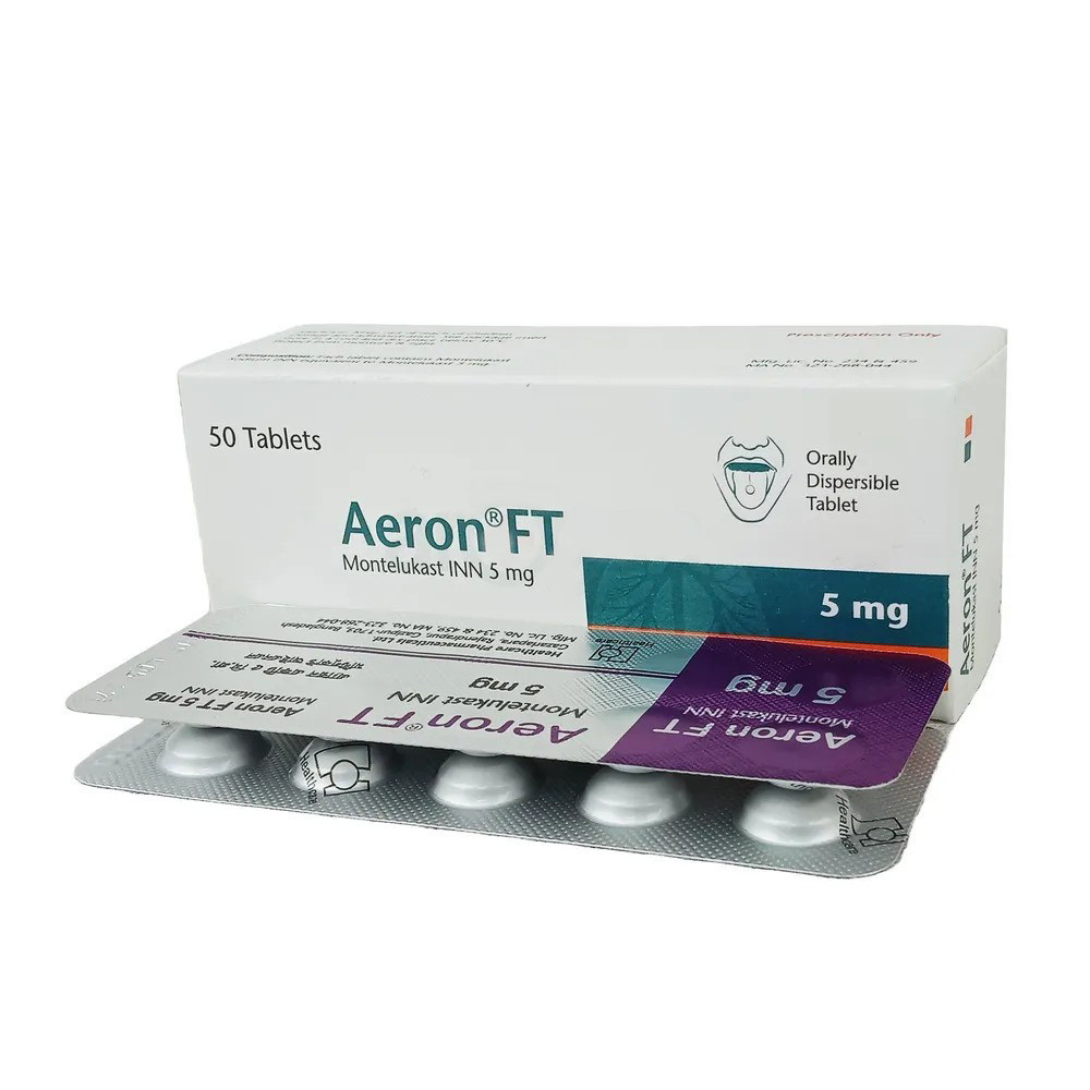 Pack Image: Aeron FT 5 mg Tablet (5 x 10)