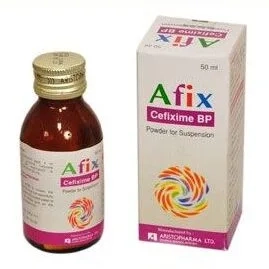 Pack Image: Afix 100 mg Suspension (50 ml bottle)
