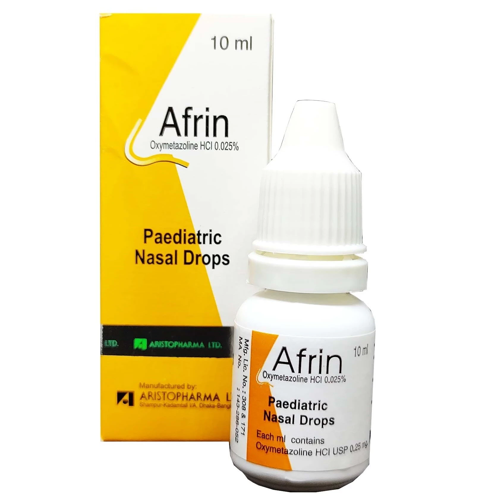 Pack Image: Afrin 0.025% Nasal Drop (10 ml drop)