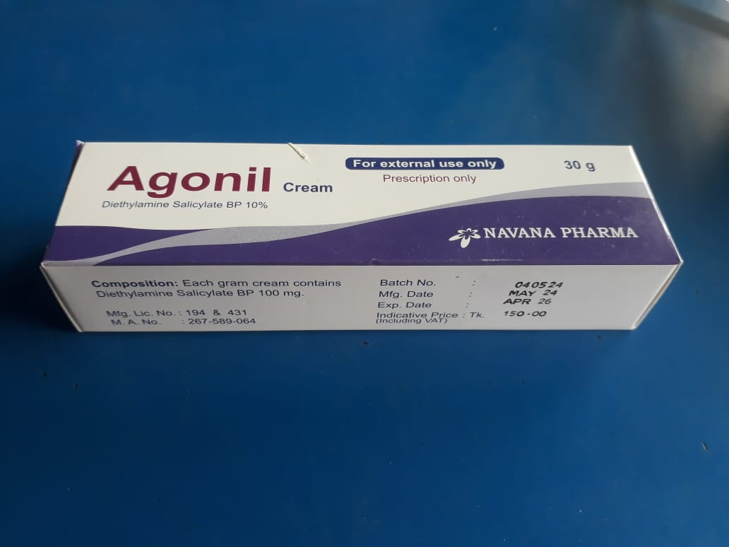 Pack Image: Agonil 10% Cream (30 ml tube)