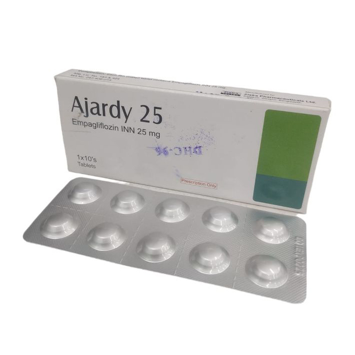 Pack Image: Ajardy 25 mg Tablet (1 x 10)