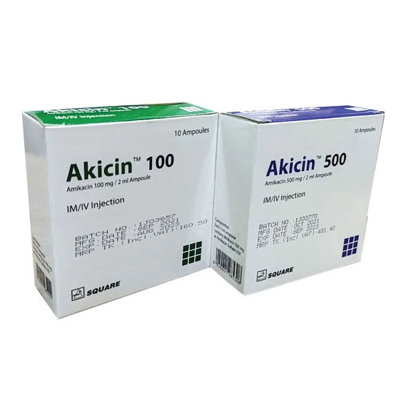 Pack Image: Akicin 100 mg Injection (2 ml ampoule)