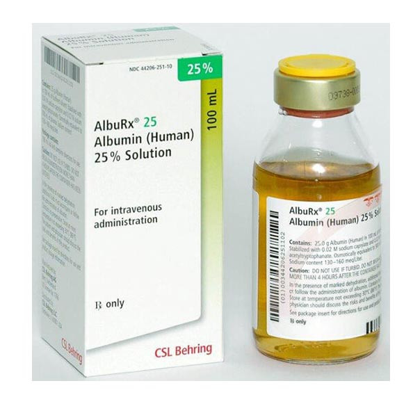 Pack Image: AlbuRx 25% Injection (50 ml bottle)