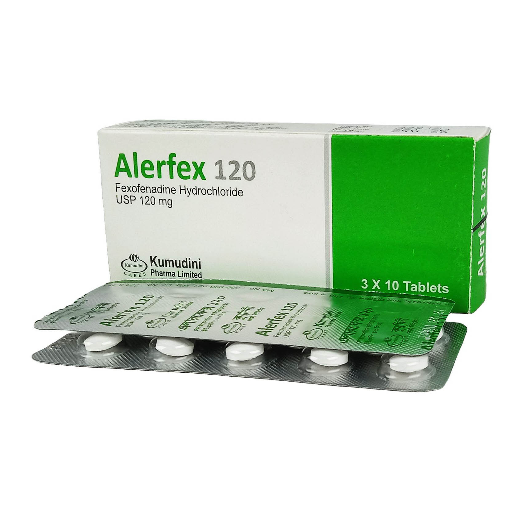 Pack Image: Alerfex 120 mg Tablet (3 x 10)