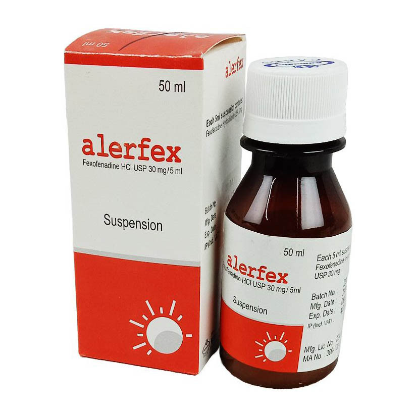 Pack Image: Alerfex 30 mg Suspension (50 ml bottle)
