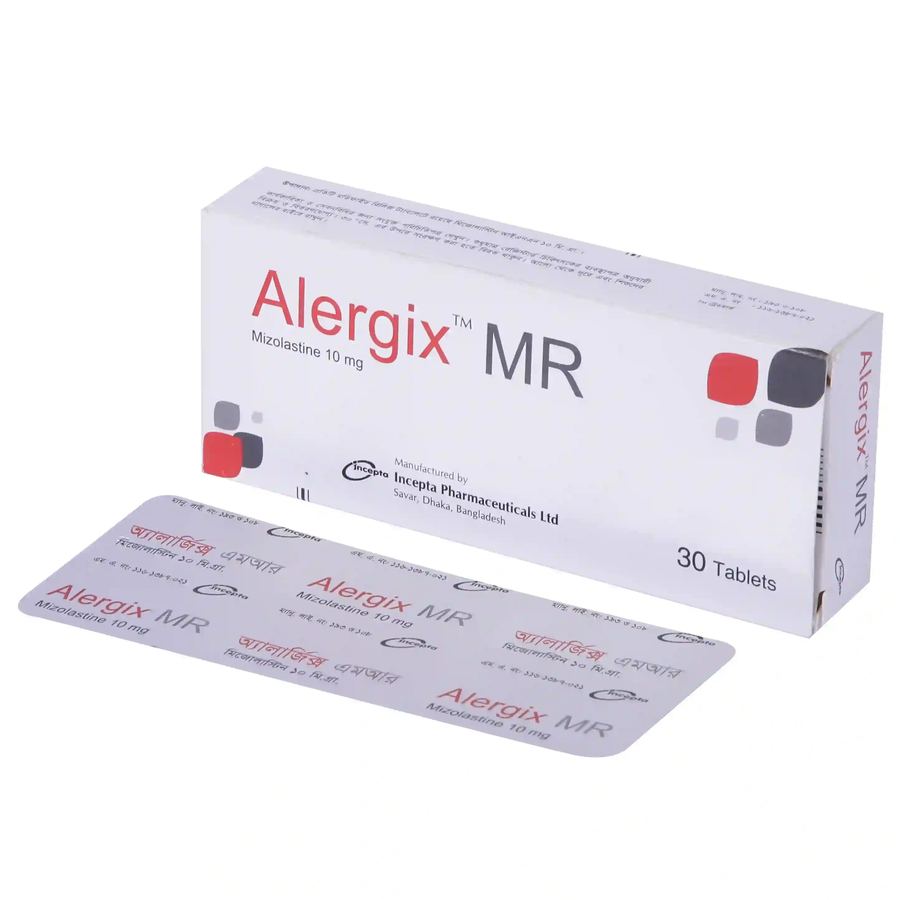 Pack Image: Alergix MR 10 mg Tablet (3 x 10)