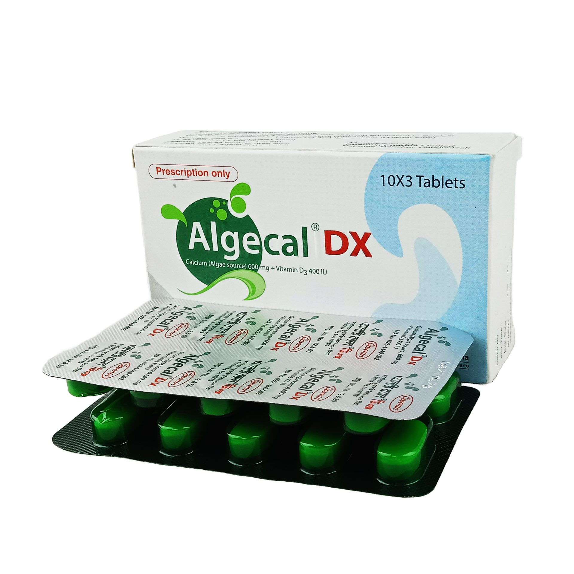 Pack Image: Algecal Dx 600 mg Tablet (3 x 10)