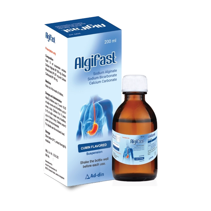 Pack Image: Algifast (500 mg Suspension (200 ml bottle)