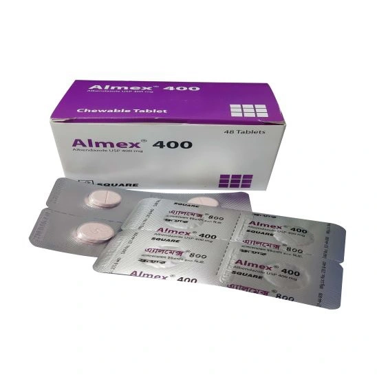 Pack Image: Almex 400 mg Chewable Tablet (12 x 4)