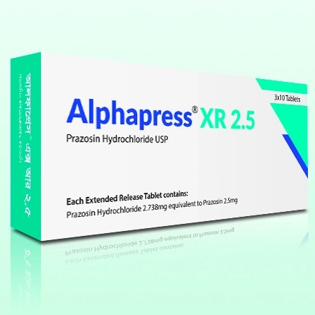 Pack Image: Alphapress XR 2.5 mg Tablet (3 x 10)