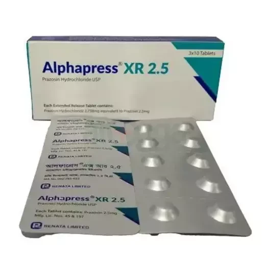 Pack Image: Alphapress XR 2.5 mg Tablet (3 x 10)