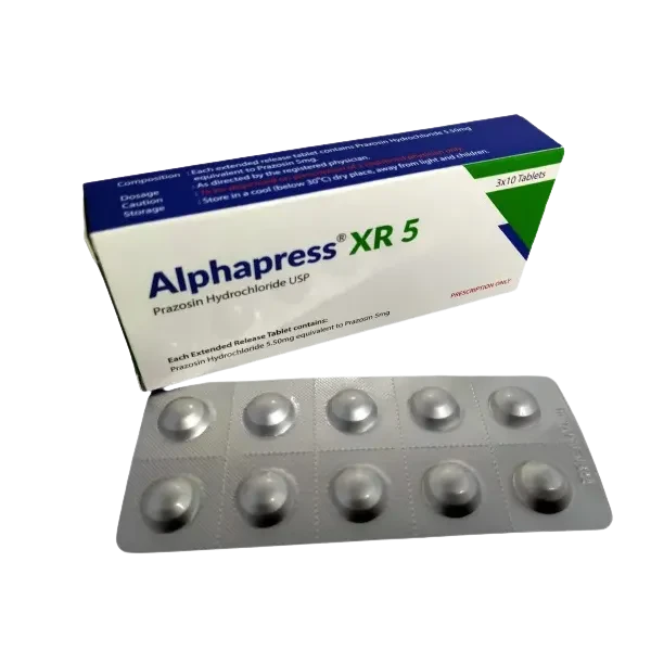 Pack Image: Alphapress XR 5 mg Tablet (3 x 10)