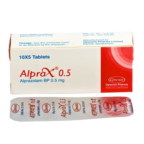 Pack Image: Alprax 0.5 mg Tablet (5 x 10)